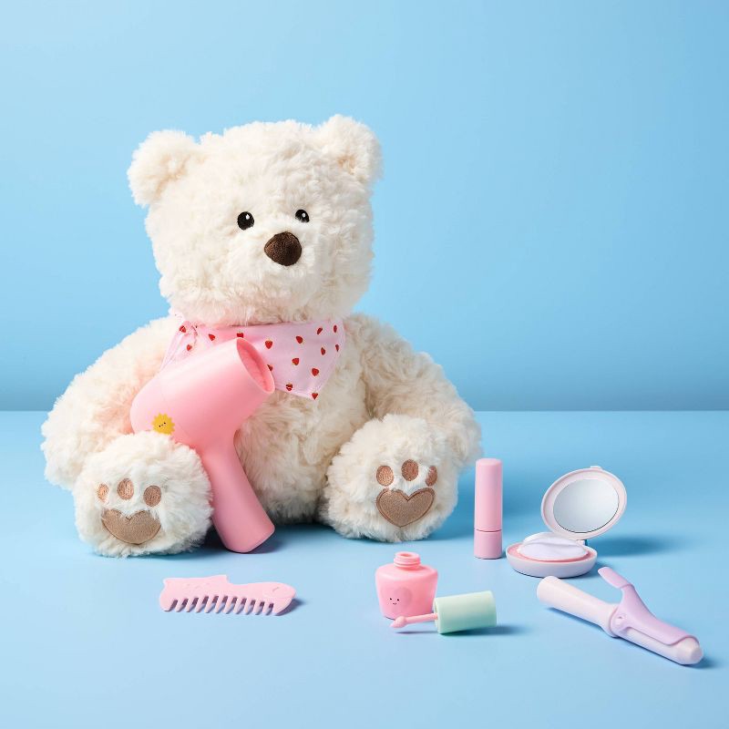 slide 2 of 3, 12'' Bear Cream Stuffed Animal - Gigglescape™, 1 ct