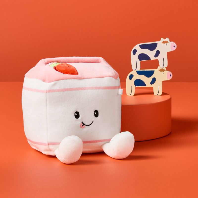 slide 2 of 3, 6" Stawberry Milk Plush - Gigglescape™, 1 ct