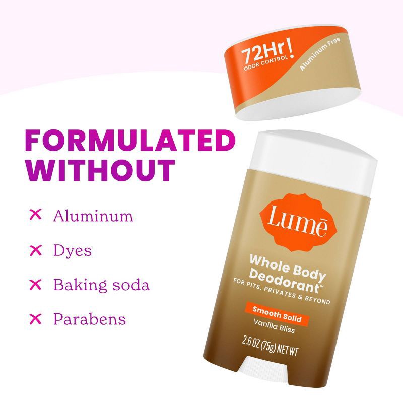 slide 4 of 9, Lume Solid Deodorant Stick - Vanilla Bliss - 2.6oz, 2.6 oz