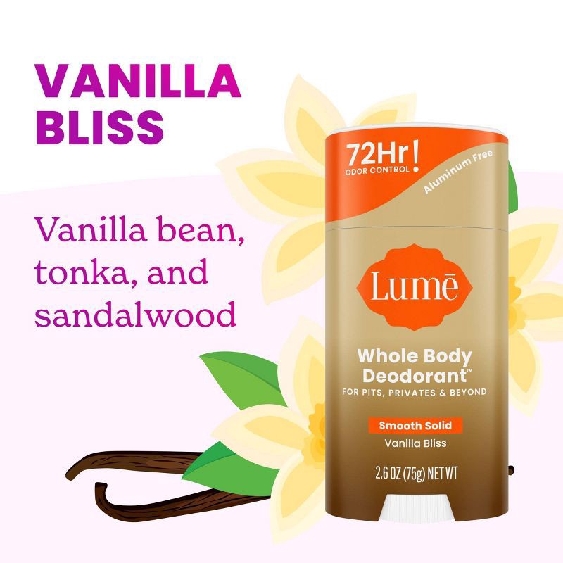 slide 7 of 9, Lume Solid Deodorant Stick - Vanilla Bliss - 2.6oz, 2.6 oz