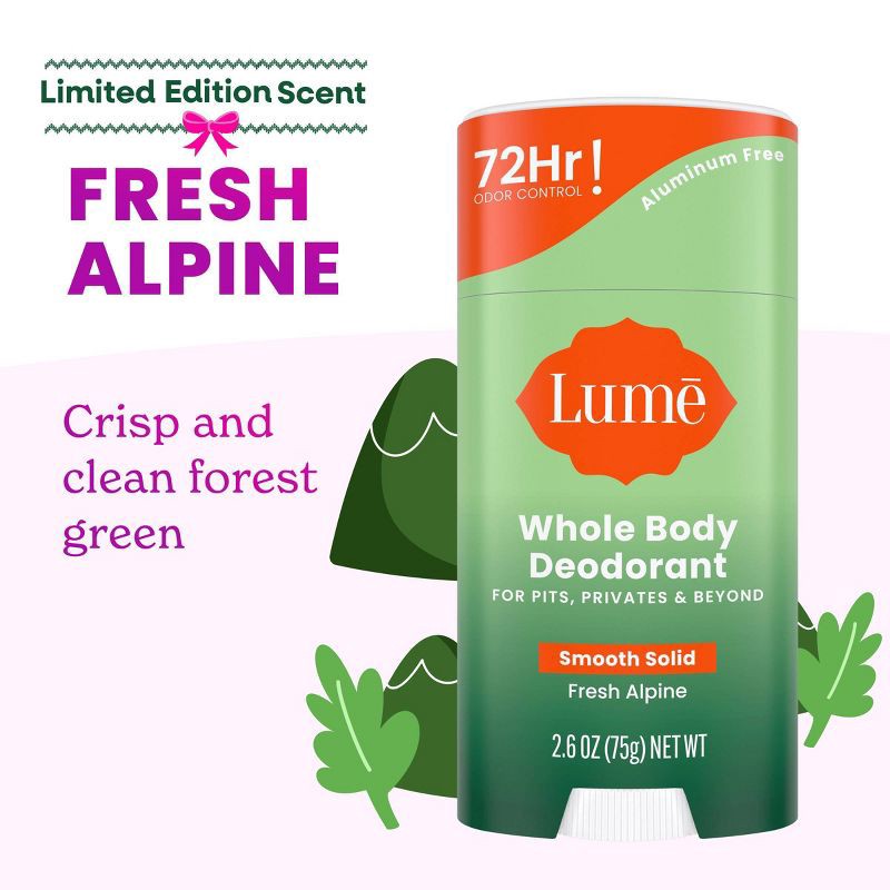 slide 4 of 10, Lume Solid Deodorant Stick - Fresh Alpine - 2.6oz, 2.6 oz