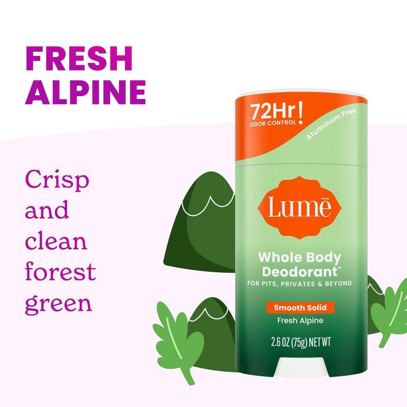 slide 7 of 10, Lume Solid Deodorant Stick - Fresh Alpine - 2.6oz, 2.6 oz