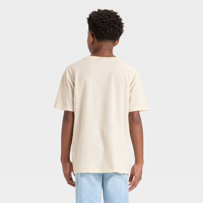 slide 3 of 4, Boys' Minecraft Lava Chicken Short Sleeve Oversized Graphic T-Shirt - Cream M, 1 ct