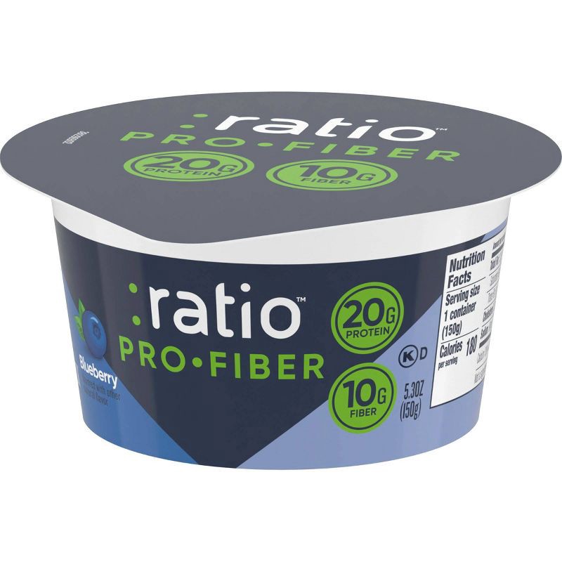 slide 2 of 3, :ratio ProFiber Blueberry Traditional Yogurt - 20g Protein 5.3oz, 20 gram, 5.3 oz