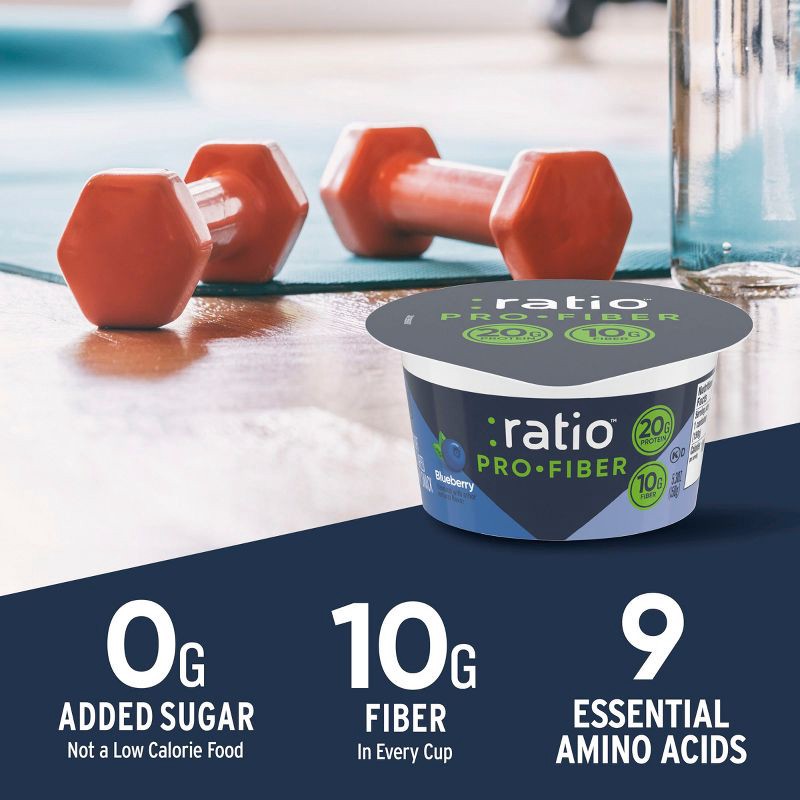 slide 4 of 7, :ratio ProFiber Blueberry Traditional Yogurt - 20g Protein 5.3oz, 20 gram, 5.3 oz