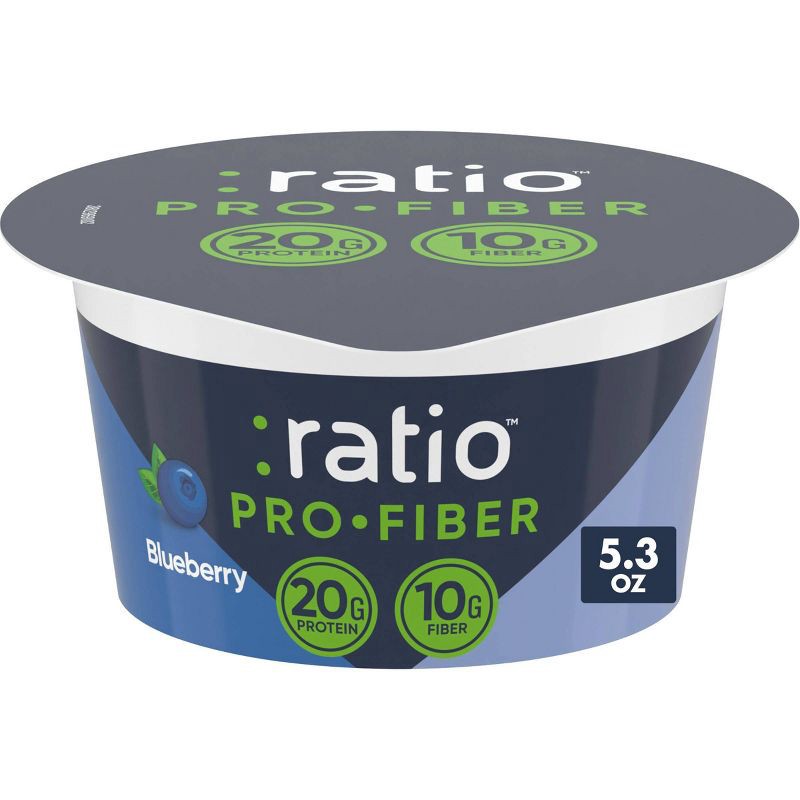 slide 1 of 3, :ratio ProFiber Blueberry Traditional Yogurt - 20g Protein 5.3oz, 20 gram, 5.3 oz