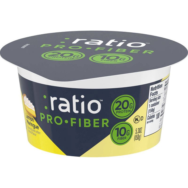 slide 2 of 3, :ratio ProFiber Lemon Meringue Traditional Yogurt - 20g Protein 5.3oz, 20 gram, 5.3 oz