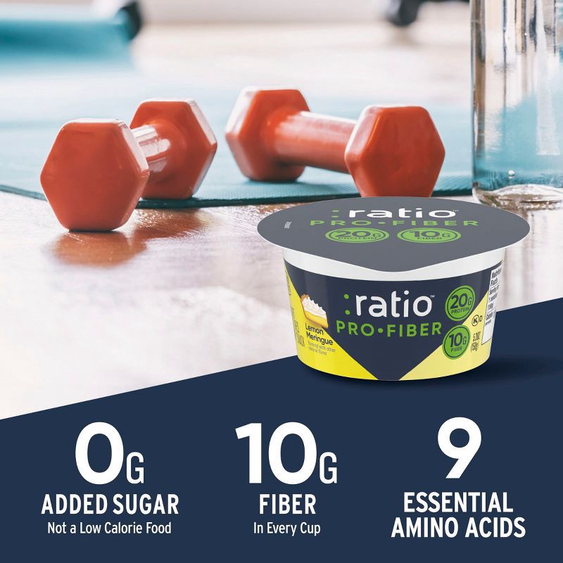 slide 3 of 7, :ratio ProFiber Lemon Meringue Traditional Yogurt - 20g Protein 5.3oz, 20 gram, 5.3 oz