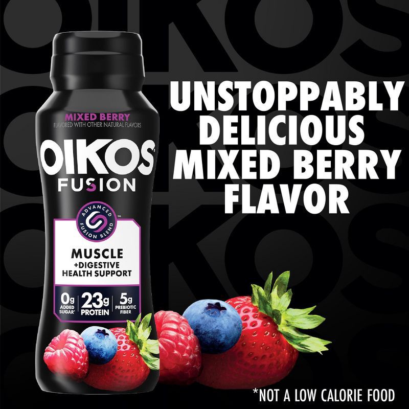 slide 2 of 12, Oikos Fusion Mixed Berry Cultured Dairy Drink - 7 fl oz, 7 fl oz