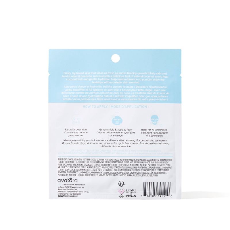 slide 2 of 6, Avatara Face Mask - Coconut Snowflakes - 0.71 fl oz, 0.71 fl oz