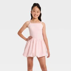 Girls' Bubble Hem Dress - All In Motion™ Pink S
