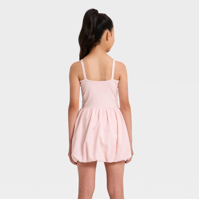 slide 2 of 4, Girls' Bubble Hem Dress - All In Motion™ Pink XL, 1 ct