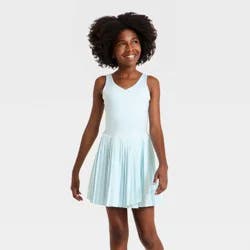 Girls' Pleated Active Athletic Dress - All In Motion™ Light Blue L