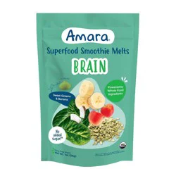 Amara Organic Sweet Greens & Banana Brain Blend Superfood Smoothie Melts - 1oz: Baby Snacks, 8 Months and Up, Plant-Based