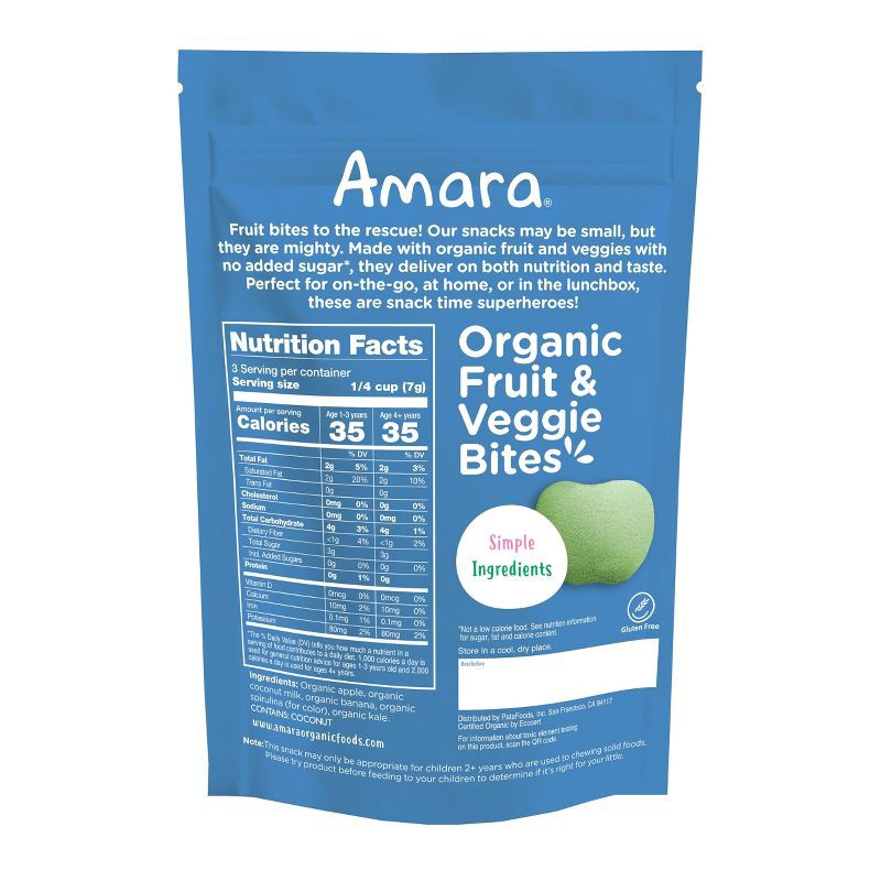 slide 2 of 7, Amara Organic Fruit Bites Baby Snacks - Apple Kale - 0.75 oz, 0.75 oz