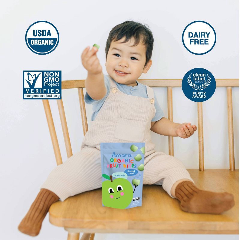 slide 5 of 7, Amara Organic Fruit Bites Baby Snacks - Apple Kale - 0.75 oz, 0.75 oz