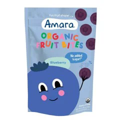 Amara Organic Fruit Bites Blueberry Baby Snacks - 0.75oz: Stage 3, Plant-Based, No Artificial Flavors