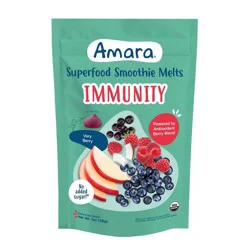 Amara Organic Very Berry Immunity Blend Superfood Smoothie Melts - 1oz: 8 Months and Up, Pouch, Gluten-Free, Non-GMO