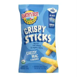 Earth's Best Organic Crispy Sticks - Cheesy Mac - 4ct: Toddler Snacks, 12-36 Months, Ready to Eat, 1.97oz Total