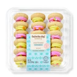 Spring Mini Pink & Yellow Frosted Sugar Cookies - 9.4oz/18ct - Favorite Day™
