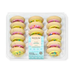 Spring Pink & Yellow Frosted Sugar Cookies - 24.3oz/18ct - Favorite Day™