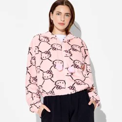 Women's Hello Kitty Zip-Up Graphic Hoodie - Pink XXS