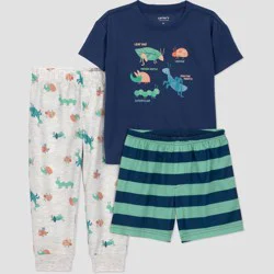 Carter's Just One You® Toddler Boys' 3pc Critters Pajama Set - Navy Blue 12M