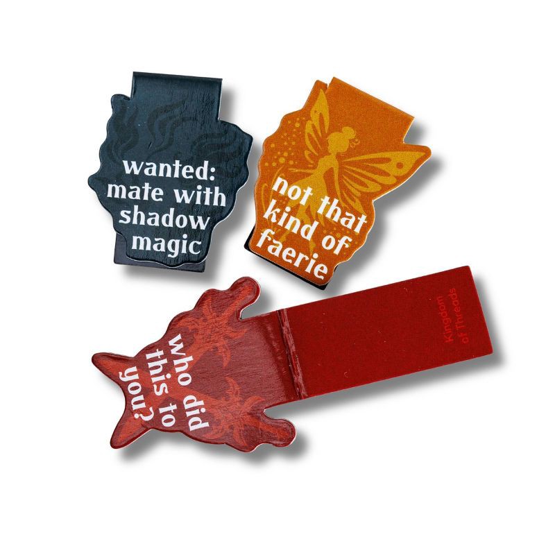 slide 2 of 2, Kingdom of Threads Romantasy Reader Magnetic Bookmark 3-Pack, 1 ct