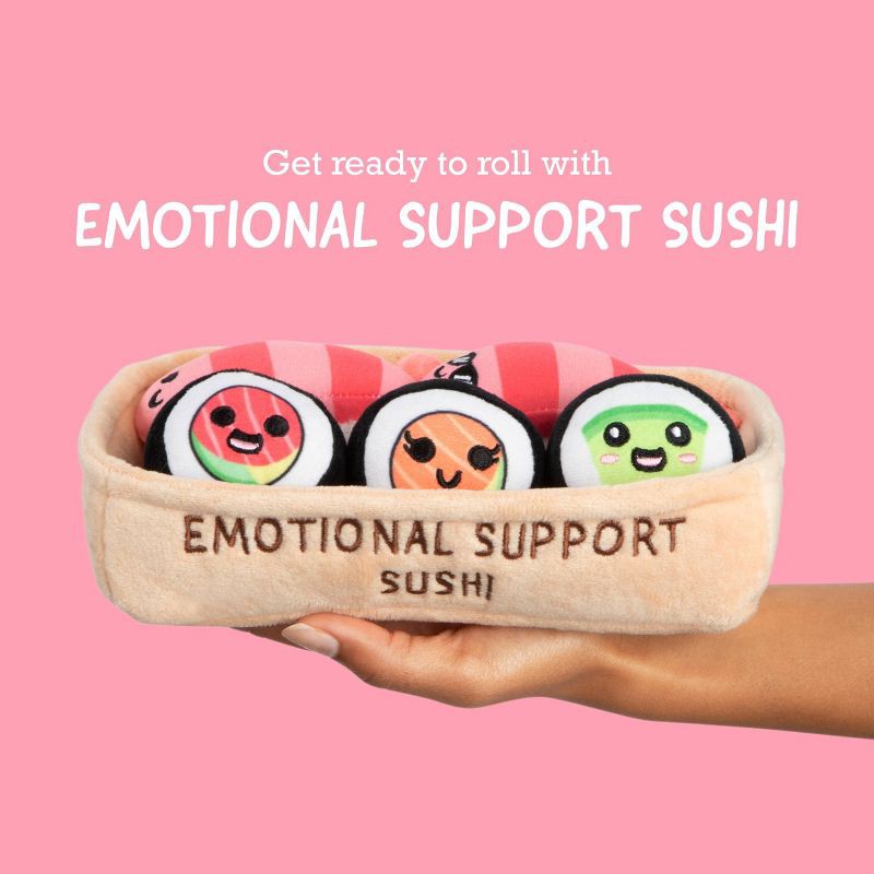 slide 2 of 8, What Do You Meme? Emotional Support Pals Sushi Stuffed Animals, 1 ct