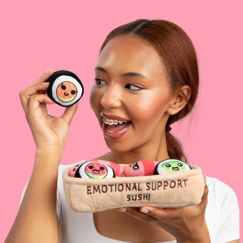 slide 4 of 8, What Do You Meme? Emotional Support Pals Sushi Stuffed Animals, 1 ct