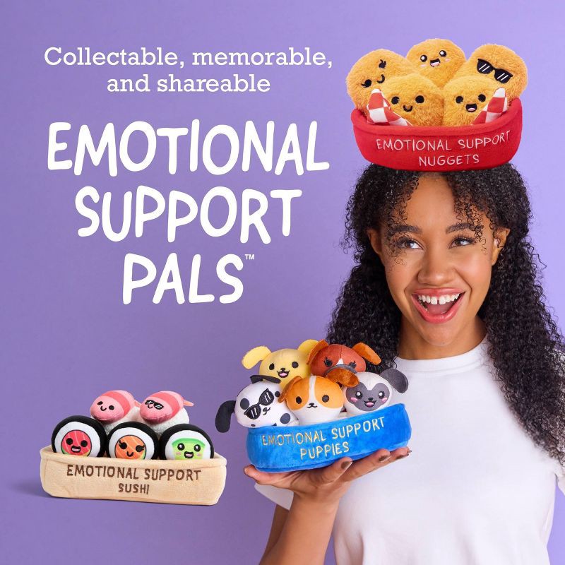 slide 5 of 8, What Do You Meme? Emotional Support Pals Sushi Stuffed Animals, 1 ct