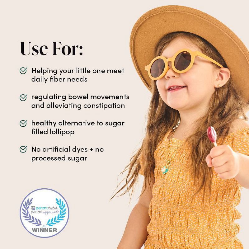 slide 5 of 8, Beekeepers Naturals Kid's Prebiotic Fiber Pops Multi-Symptom Relief Lollipop - Cherry Berry - 15ct, 15 ct