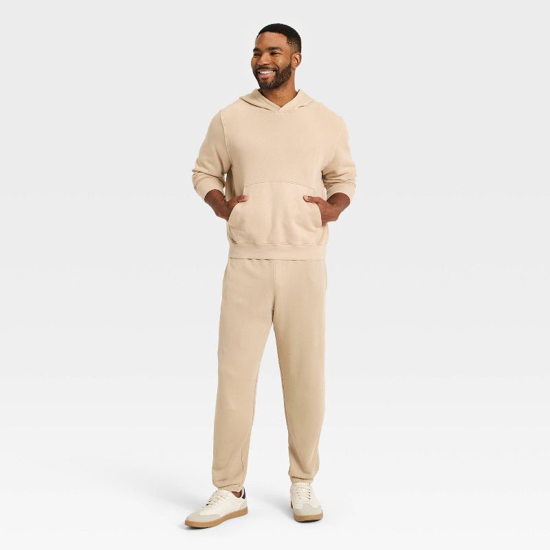 slide 3 of 3, Men's French Terry Pullover Hoodie - All In Motion™ Sand L, 1 ct