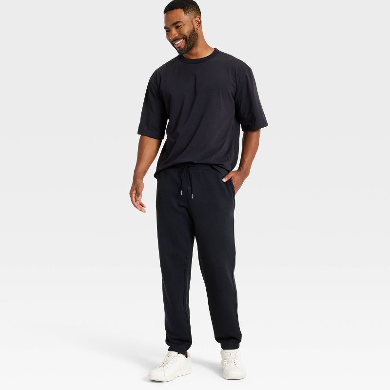 slide 3 of 3, Men's French Terry Joggers - All In Motion™ Black L, 1 ct