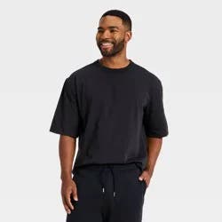 Men's Short Sleeve Oversized Cotton T-Shirt - All In Motion™ Black L