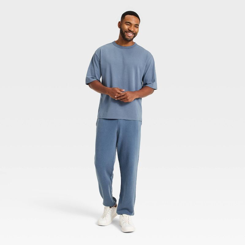 slide 2 of 3, Men's Short Sleeve Oversized Cotton T-Shirt - All In Motion™ Blue L, 1 ct