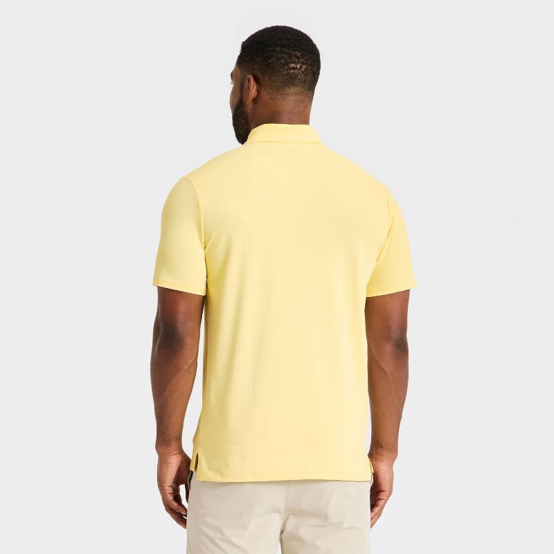 slide 2 of 3, Men's Textured Polo Shirt - All In Motion™ Yellow XL, 1 ct