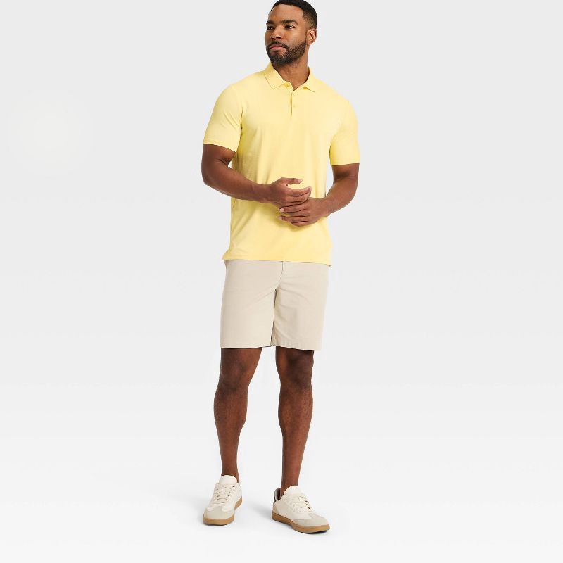 slide 3 of 3, Men's Textured Polo Shirt - All In Motion™ Yellow XL, 1 ct