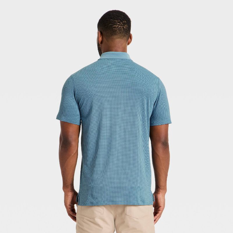 slide 2 of 3, Men's Textured Polo Shirt - All In Motion™ Assorted Blues L, 1 ct