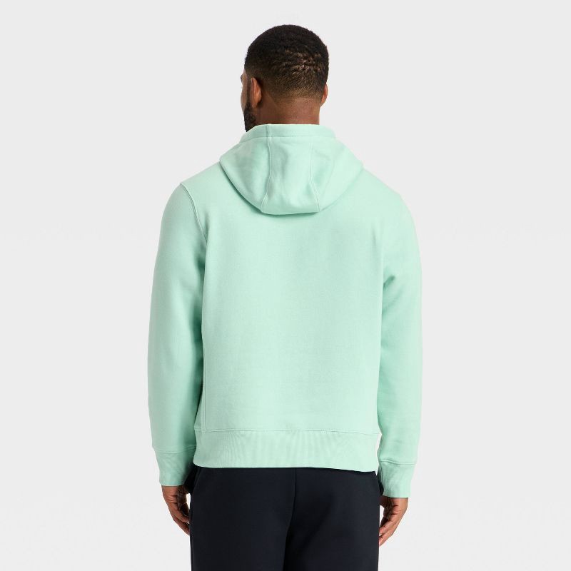slide 2 of 3, Men's Active Comfort Fleece Hooded Sweatshirt - All In Motion™ Light Teal Green L, 1 ct