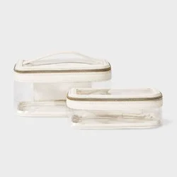 Travel Zip Pouch Set 2pc - A New Day™ Cream