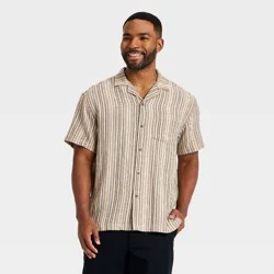 Men's Short Sleeve Novelty Camp Shirt - Goodfellow & Co™ Light Yellow XXL