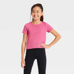 Girls' Seamless Crop T-Shirt - All In Motion™ Pink L