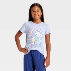 Sanrio Girls' Hello Kitty and Friends 'stay Warm and Cozy' Short Sleeve Graphic T-Shirt - Lavender XL