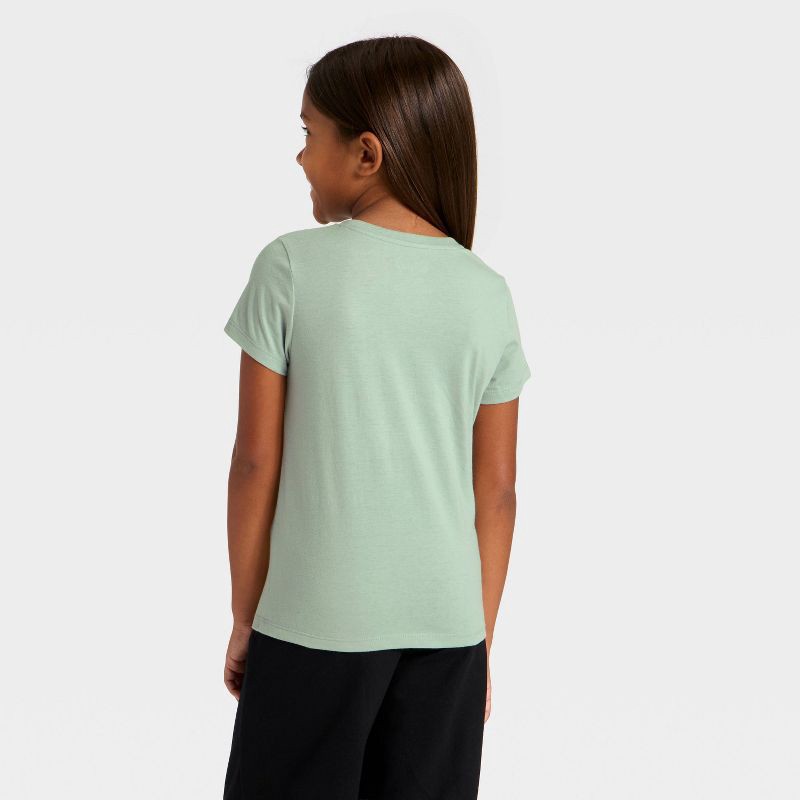 slide 3 of 4, Girls' Disney 'Nice List' Dogs and Cats Holiday Short Sleeve Graphic T-Shirt - Green L, 1 ct