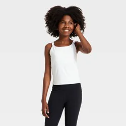 Girls' Ruffle Crop Tank - All In Motion™ White XL