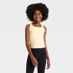 Girls' Active Twist-Back Crop Tank Top - All In Motion™ Yellow XL