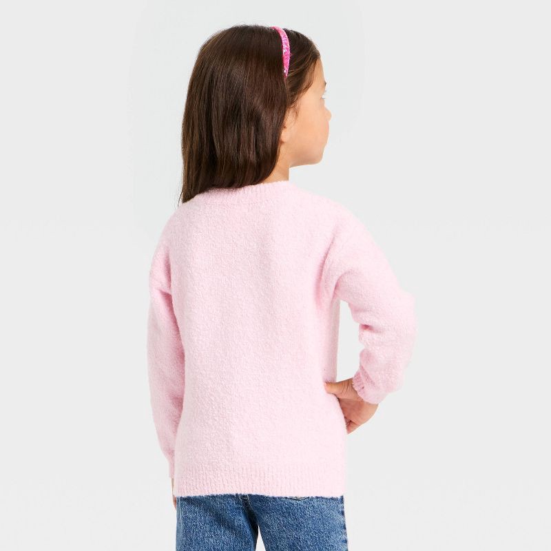 slide 3 of 4, Toddler Girls' Heart Sweater - Cat & Jack™ Pink 4T, 1 ct