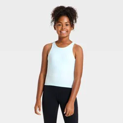 Girls' Strappy Crop Tank Top - All In Motion™ Light Blue XL