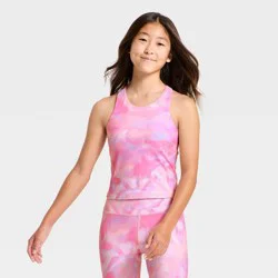 Girls' Strappy Crop Tank Top - All In Motion™ Pink XL